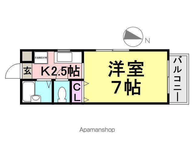 マンション立花(1K/2階)の間取り写真
