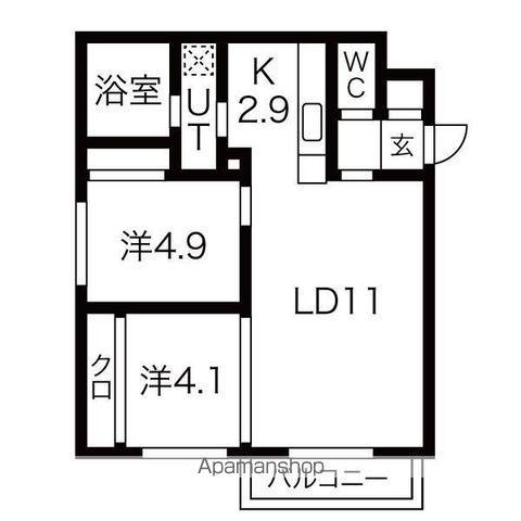 MEIJEEKAN(2LDK/4階)の間取り写真