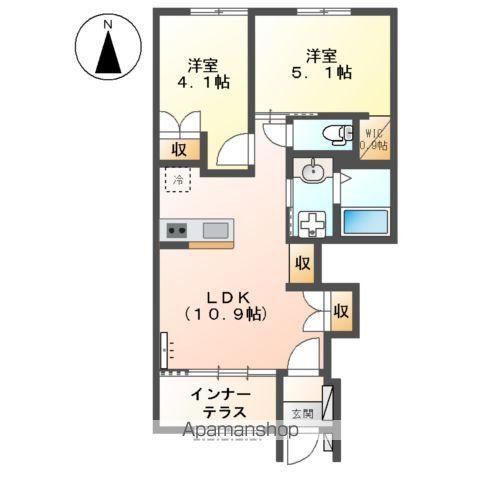 グルーヴィⅡ(2LDK/1階)の間取り写真