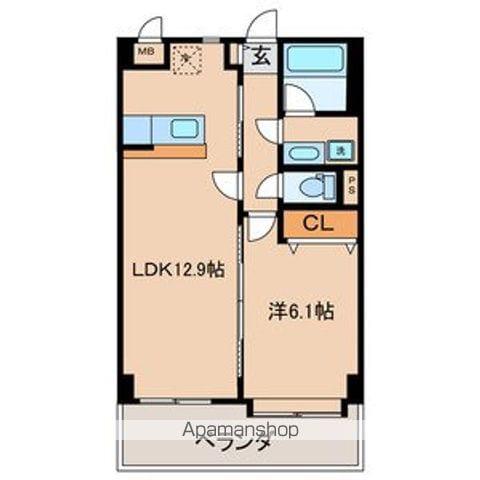 カノン横浜(1LDK/2階)の間取り写真