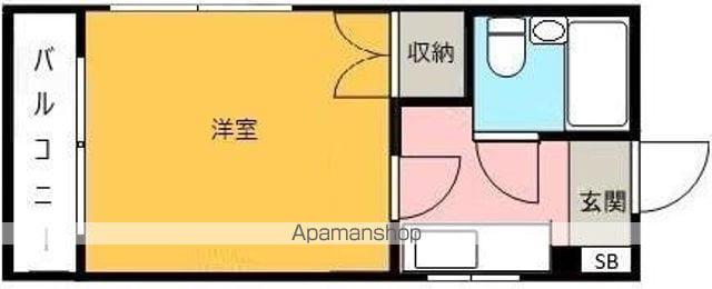 スカイパレス福島A(1K/3階)の間取り写真