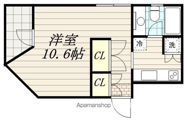 IK稲毛(1K/2階)の間取り写真