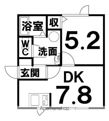 ベーシックⅡ(1DK/1階)の間取り写真