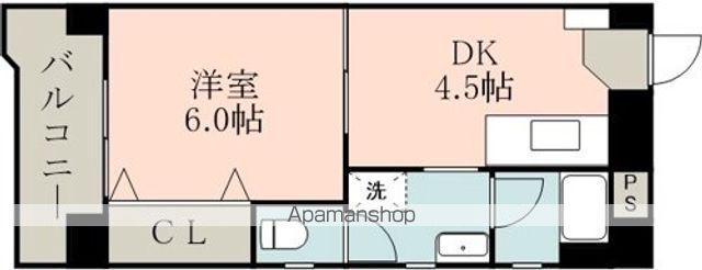 サクライースト(1DK/6階)の間取り写真