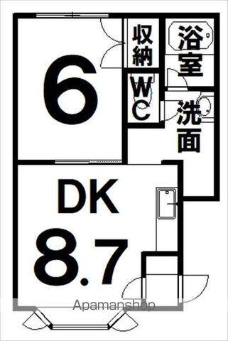 オアシス2(1LDK/1階)の間取り写真