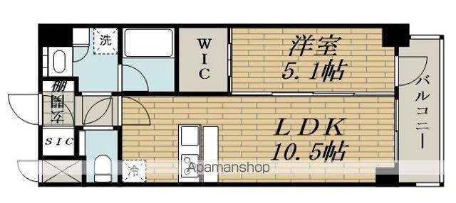 スプランディッド江坂Ⅲ(1LDK/5階)の間取り写真