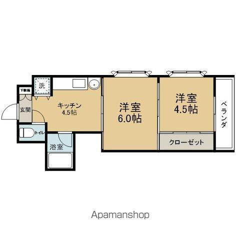 アルデール柳川(2K/9階)の間取り写真