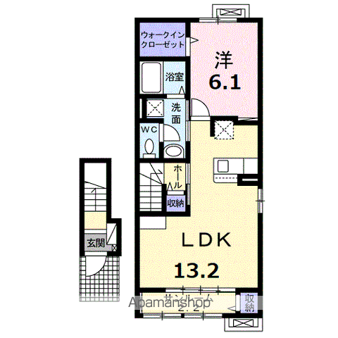 リヴァージュ K(1LDK/2階)の間取り写真