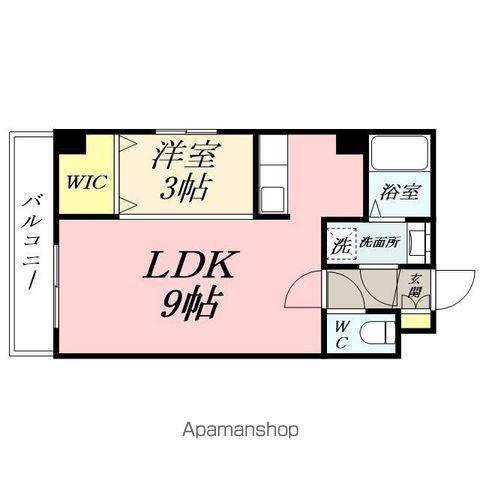 LST表町Ⅲ(1DK/3階)の間取り写真