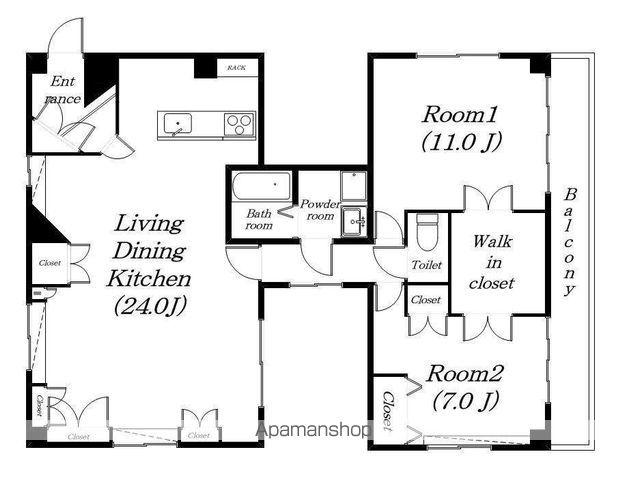 レジデンス大津(2LDK/5階)の間取り写真