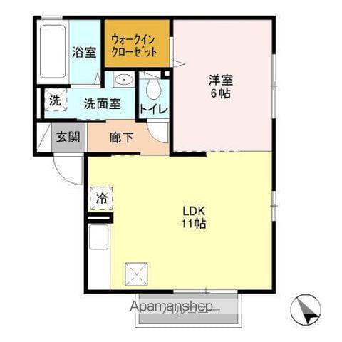 サウスコート2(1LDK/1階)の間取り写真