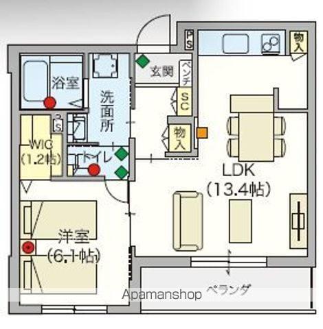 シニア限定 ヘーベルVILLAGE上石神井(1LDK/2階)の間取り写真