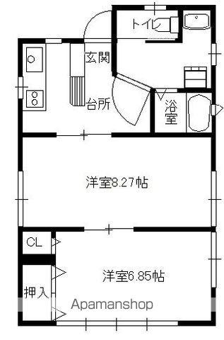 メゾン外崎2(2K/2階)の間取り写真