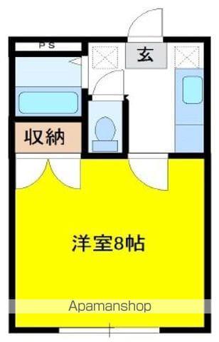 ホワイトコート前九年C(1K/2階)の間取り写真