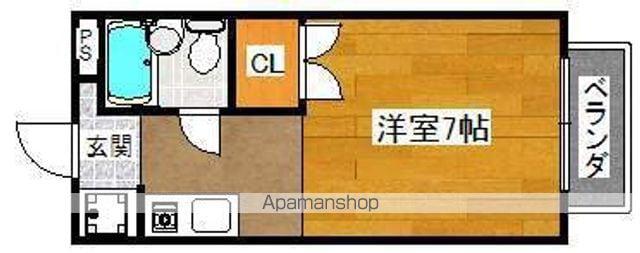 ベルメゾン福田(1K/1階)の間取り写真