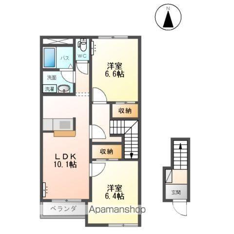 パークサイド彩園Ⅰ(2LDK/2階)の間取り写真