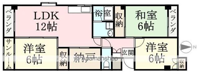 プチモール高木(3LDK/4階)の間取り写真