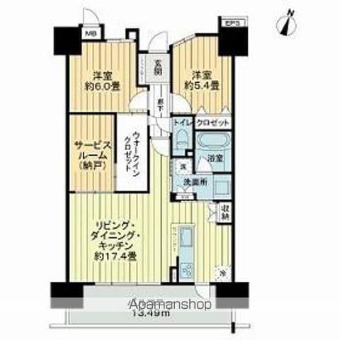 サーパス新潟駅南(2SLDK/12階)の間取り写真