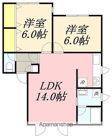コーポ柏木シャトル(2LDK/1階)の間取り写真