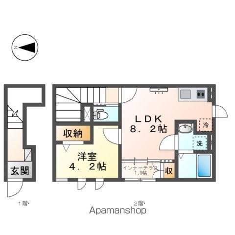 ウィステリア(1LDK/2階)の間取り写真