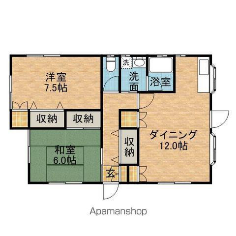 鹿島臨海鉄道 鹿島神宮駅 バス乗車時間:32分 鹿島セントラルホテルバス停で下車 徒歩38分 1階建 築28年(2LDK)の間取り写真