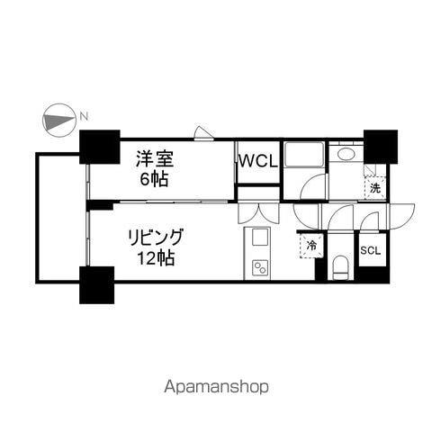 TENAS池下(1LDK/11階)の間取り写真