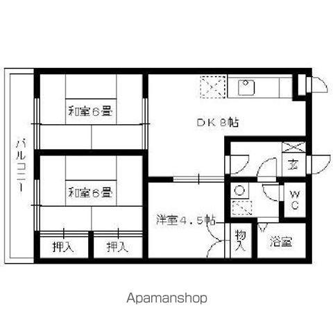 WEC久留米(3DK/1階)の間取り写真