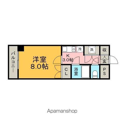 ベルトピアエグゼ南福岡(1K/4階)の間取り写真