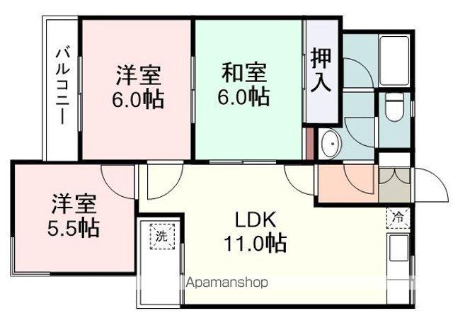ファミール辰起(3LDK/4階)の間取り写真