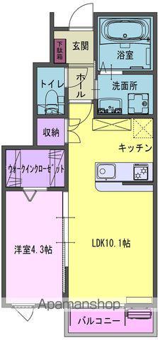 MIRAI(1LDK/1階)の間取り写真