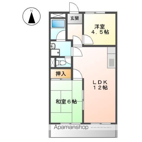 プロムナード中山Ⅱ(2LDK/1階)の間取り写真
