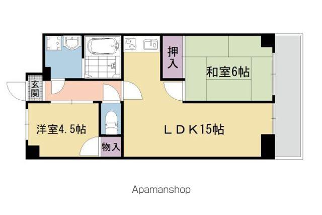 東野第一グリーンハイツ山科(2LDK/3階)の間取り写真