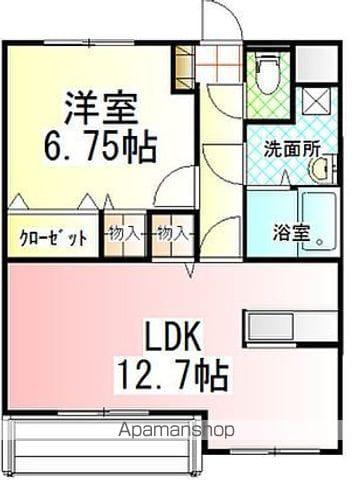 エルミタージュ(1LDK/1階)の間取り写真
