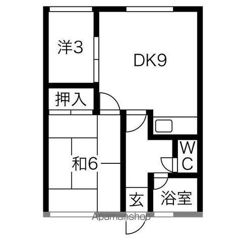 篠田ハイツ(2DK/2階)の間取り写真