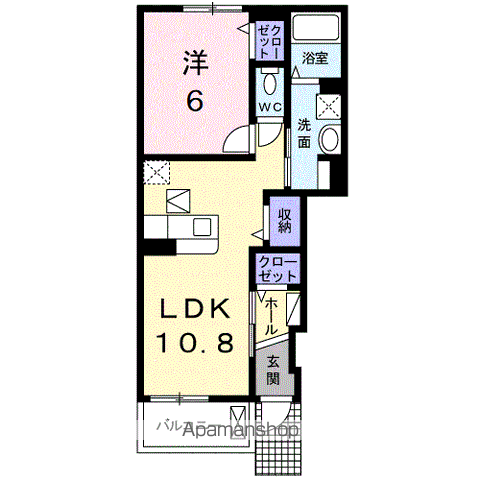 モンテグランデⅡ(1LDK/1階)の間取り写真