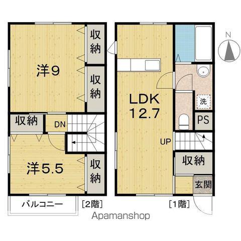 ベルボヌール(2LDK/1階)の間取り写真