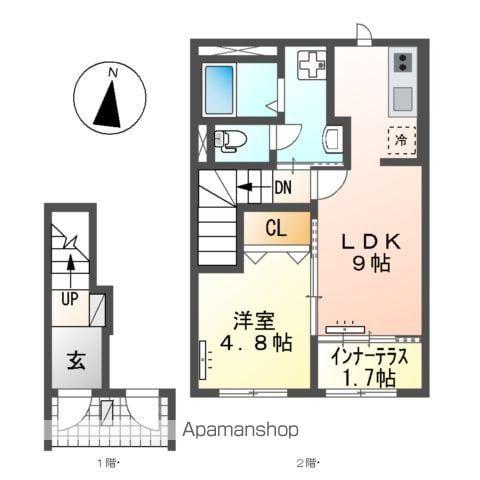 CIEL ETOILE (1LDK/2階)の間取り写真