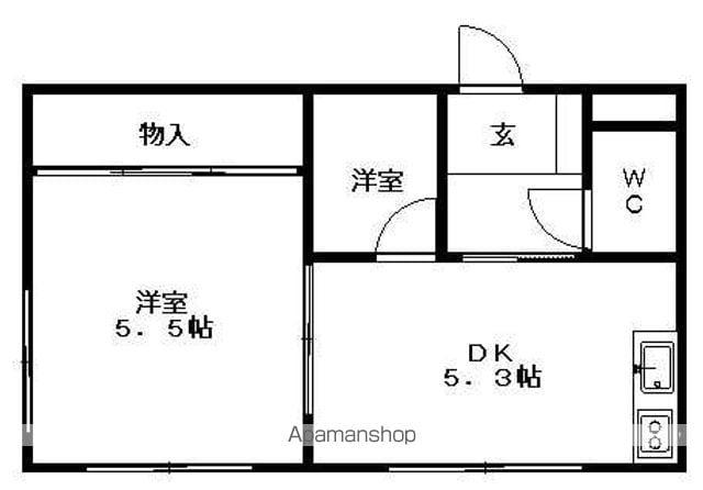 クレスト白壁(1DK/3階)の間取り写真