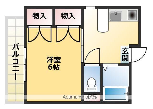 山城ロイヤルハイツ(1K/2階)の間取り写真