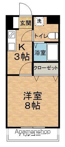 ポプリハイツ(1K/1階)の間取り写真