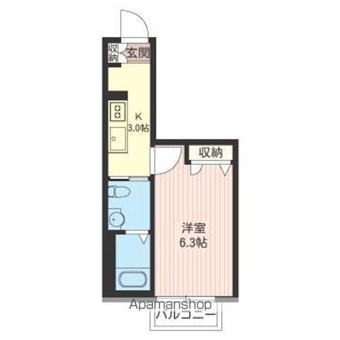 メゾンエスポワール(1K/1階)の間取り写真