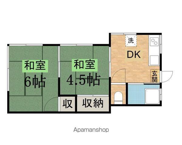 コーポタキシマⅡ(2K/1階)の間取り写真