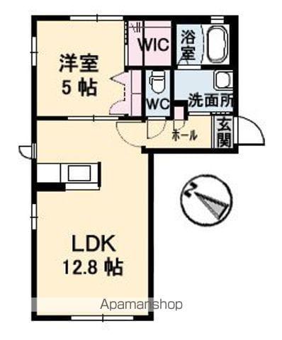 シャーメゾンリヴェールB(1LDK/1階)の間取り写真