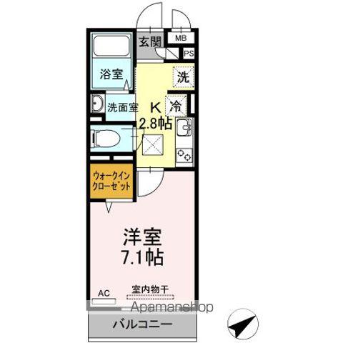 ラプンツェル(1K/1階)の間取り写真