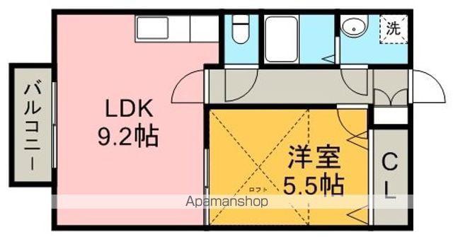 グリーンゲイブルズ(1LDK/2階)の間取り写真