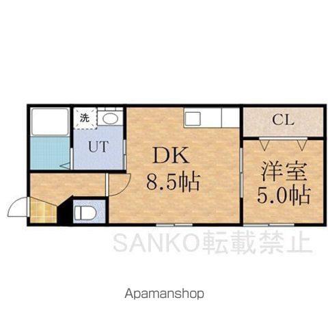 エスカイヤ南ヶ丘(1DK/2階)の間取り写真