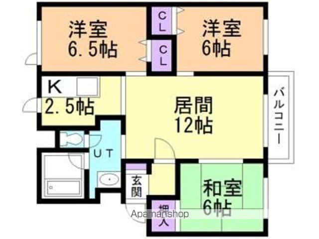 グローバルヒル手稲(3LDK/2階)の間取り写真
