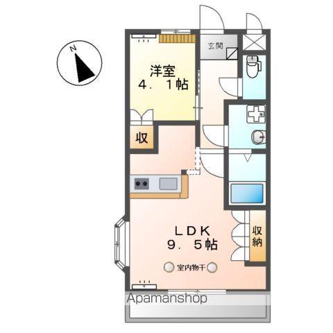 リバティミユウⅠ(1LDK/2階)の間取り写真
