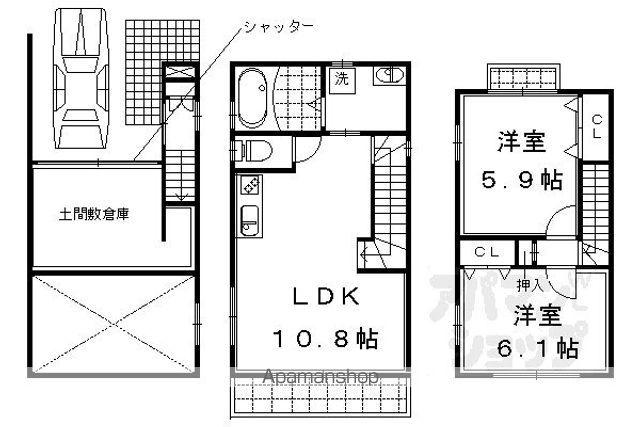 京都市烏丸線 丸太町駅(京都市営) 徒歩15分 3階建 築12年(2LDK)の間取り写真