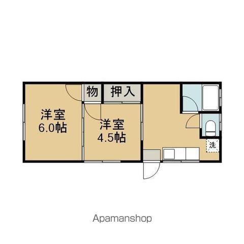 コーポさいごく(2K/2階)の間取り写真